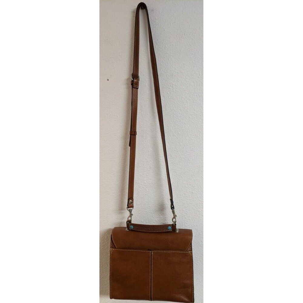 PATRICIA NASH Simona  Brown Smooth Leather Studded Crossbody Handbag WORN TWICE - Picture 9 of 16